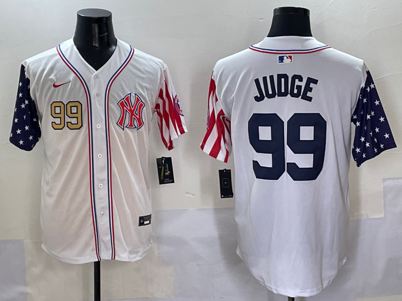 Men 2025  MLB New York Yankees #99 Judge white jersey style 7->new york yankees->MLB Jersey